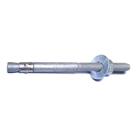 Midwest Fastener Wedge Anchor, 5/8" Dia., 8-1/2" L, Steel Hot Dipped Galvanized, 10 PK 50200